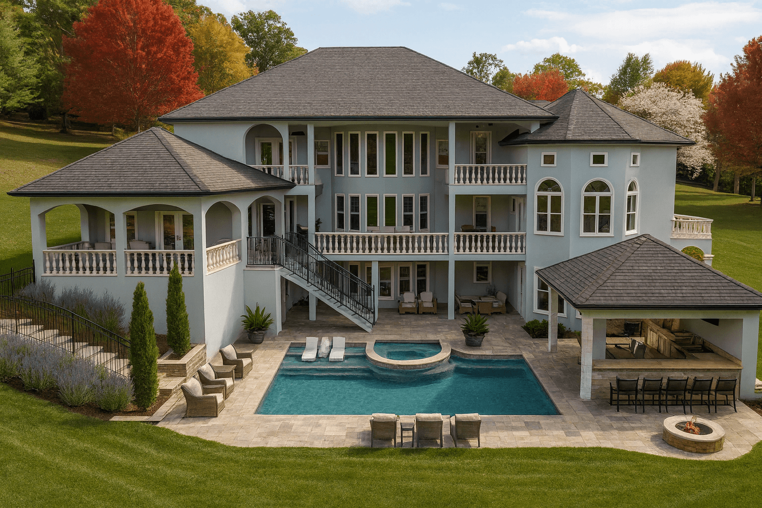 Modern Blue Estate Pool